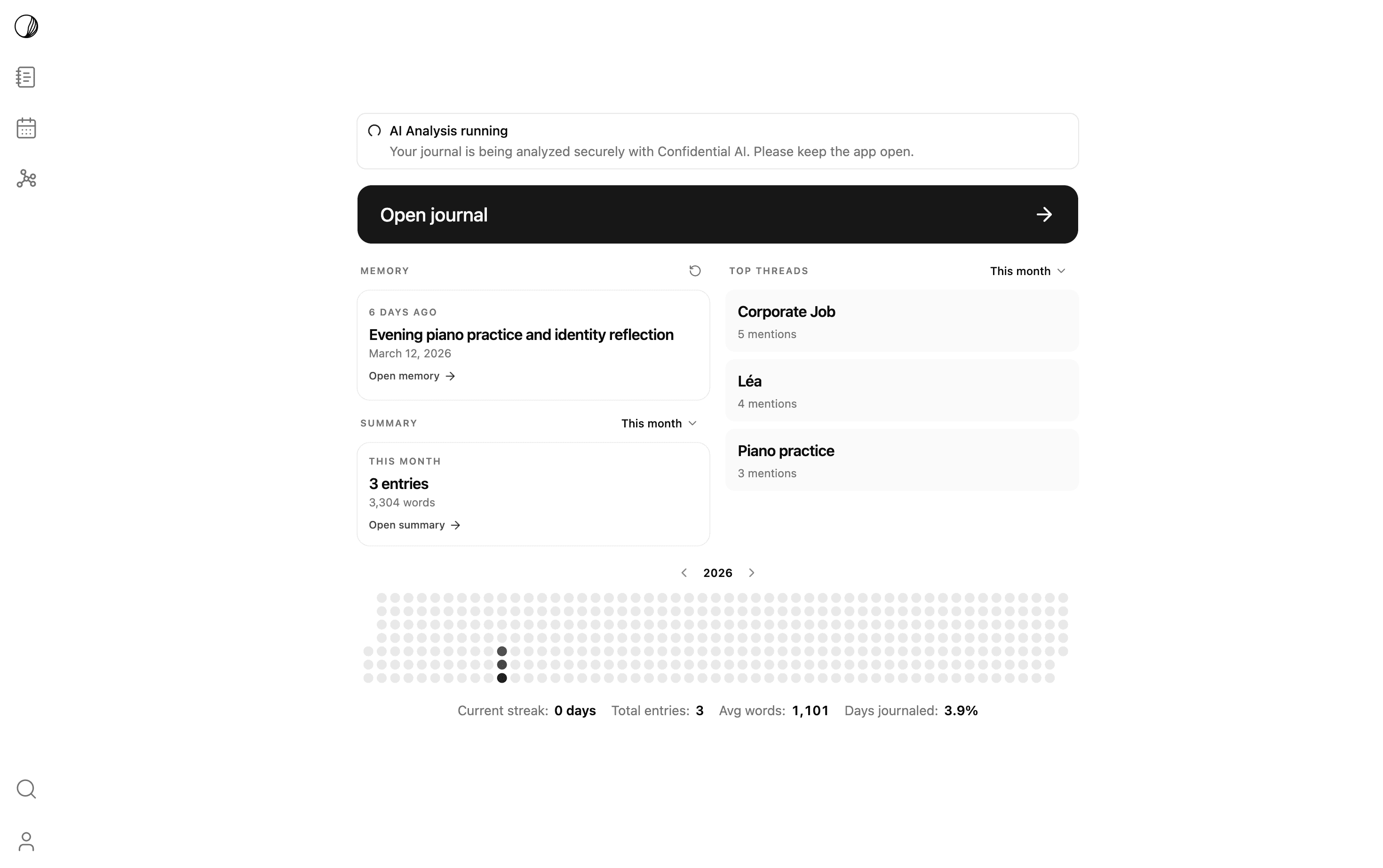 DeepJournal home screen resurfacing memories that mattered.