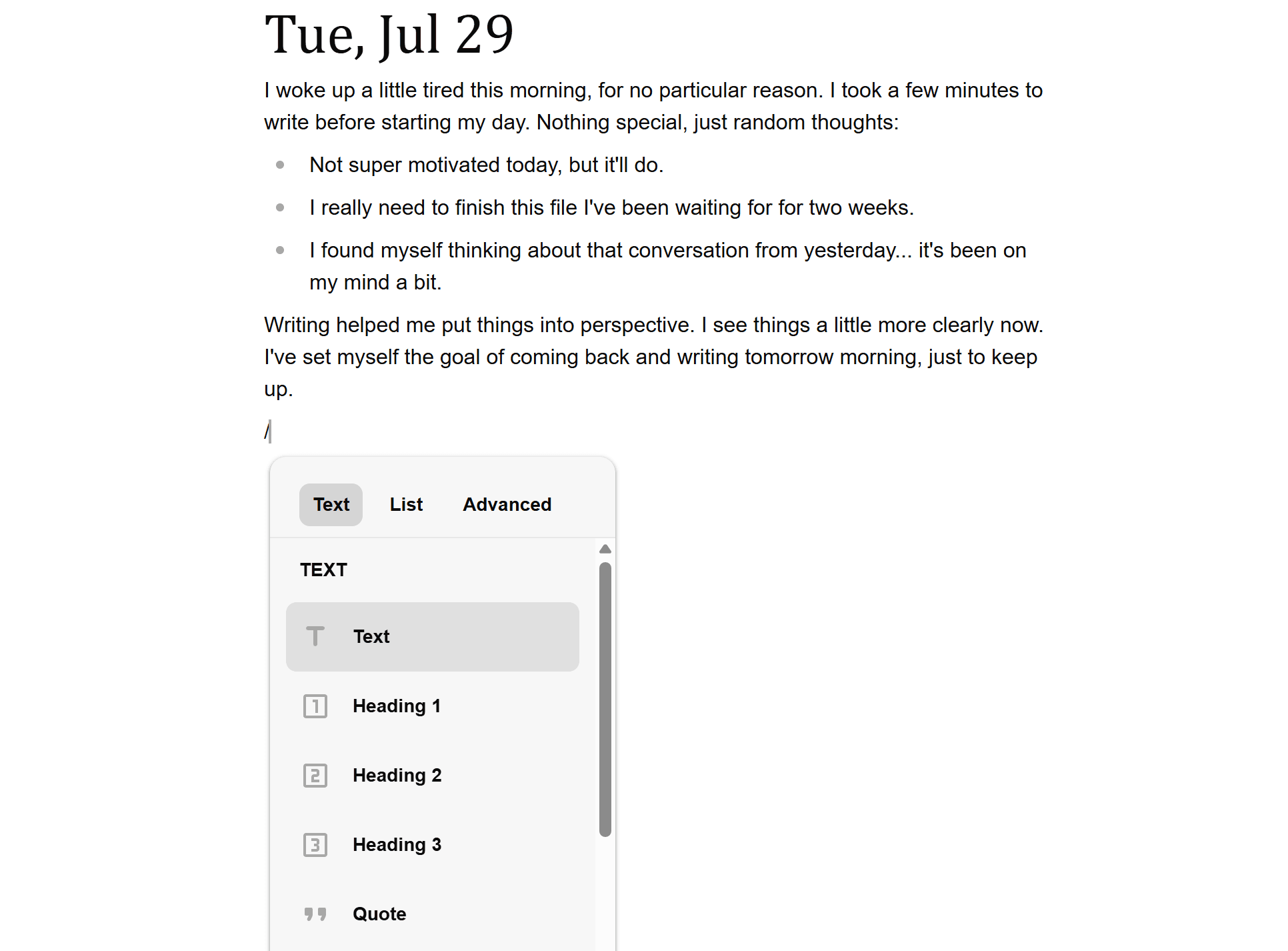 Journal Demo